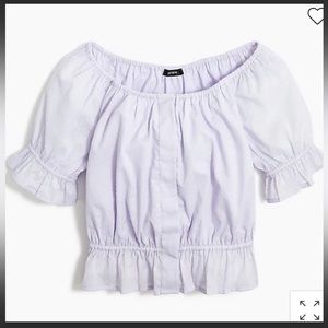 J.Crew Gathered Scoopneck Top in sweet hyacinth